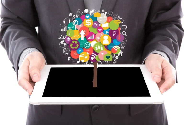 businessman-holding-tablet-with-colorful-icons