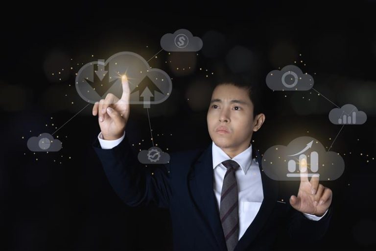 connection-data-information-business-intelligence-with-chart-graph-icon-cloud-computing-technology-innovation-concept