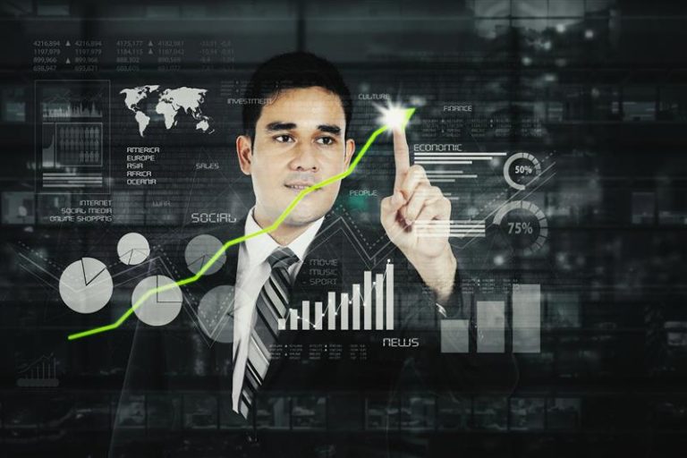 male-manager-touch-upward-arrow-virtual-screen